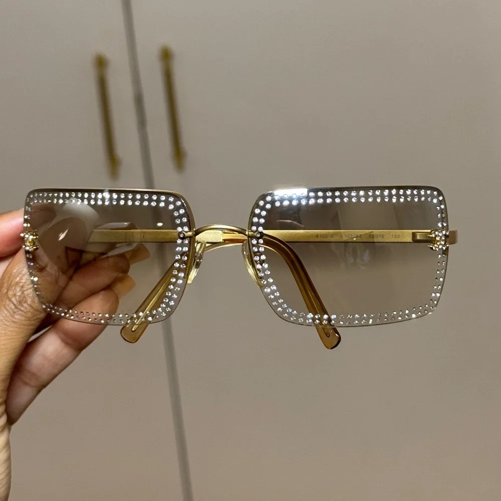 CHANEL 4015 GOLD RHINESTONE SUNGLASSES